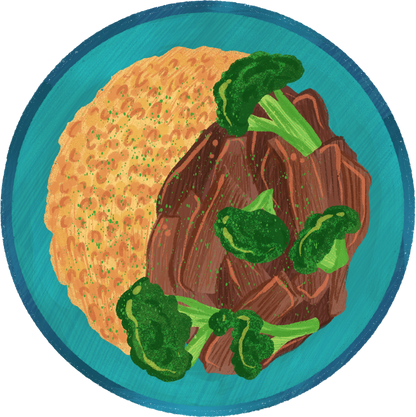 Hand Drawn Healthy Beef and Broccoli